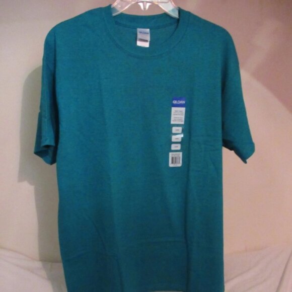GILDAN pre-shrunk cotton t-shirt MEDIUM GREEN L - Picture 1 of 1